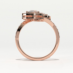 Aarinya  Toi et Moi Pear Diamond Ring, The Duet Pear Ring, The Twin Flame Infinite Ring, Rose Gold Double Pear Ring