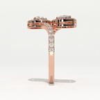 Aarinya  Toi et Moi Pear Diamond Ring, The Duet Pear Ring, The Twin Flame Infinite Ring, Rose Gold Double Pear Ring