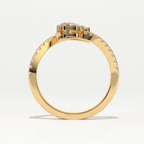 Aarinya Twin Pear Toi et Moi Diamond Ring, The Helix Asymmetric Dual-Pear Ring