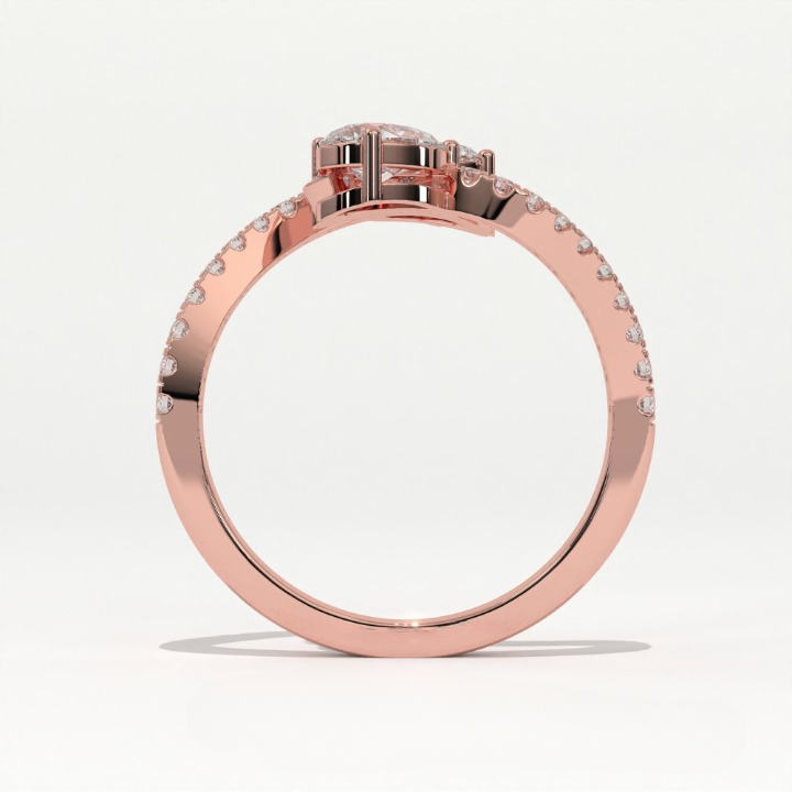 Aarinya Twin Pear Toi et Moi Diamond Ring, The Helix Asymmetric Dual-Pear Ring