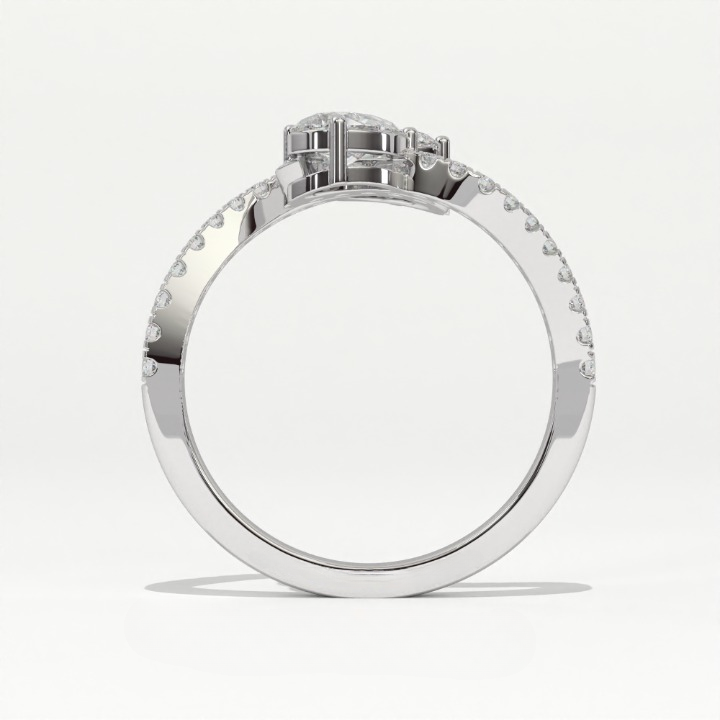 Aarinya Twin Pear Toi et Moi Diamond Ring, The Helix Asymmetric Dual-Pear Ring