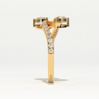 Aarinya Twin Pear Toi et Moi Diamond Ring, The Helix Asymmetric Dual-Pear Ring