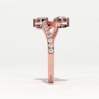 Aarinya Twin Pear Toi et Moi Diamond Ring, The Helix Asymmetric Dual-Pear Ring