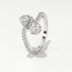 Aarinya Twin Pear Toi et Moi Diamond Ring, The Helix Asymmetric Dual-Pear Ring