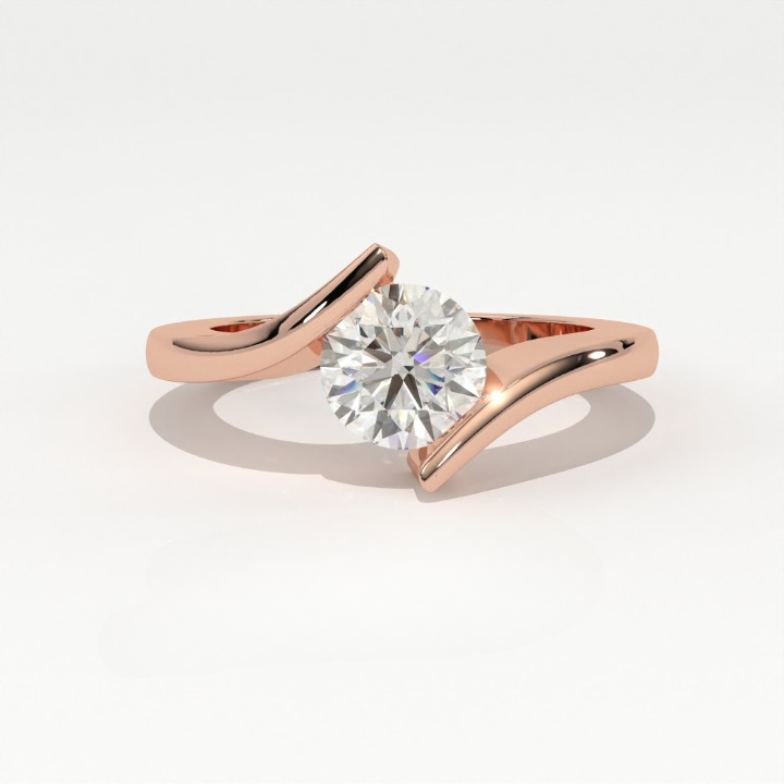 The Helix Architectural Solitiare Ring, The Vortex Clean Border Ring, Rose Gold Tension Set Engagement Ring