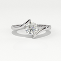The Helix Architectural Solitiare Ring, The Vortex Clean Border Ring, Rose Gold Tension Set Engagement Ring