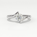 The Helix Architectural Solitiare Ring, The Vortex Clean Border Ring, Rose Gold Tension Set Engagement Ring
