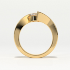 The Helix Architectural Solitiare Ring, The Vortex Clean Border Ring, Rose Gold Tension Set Engagement Ring