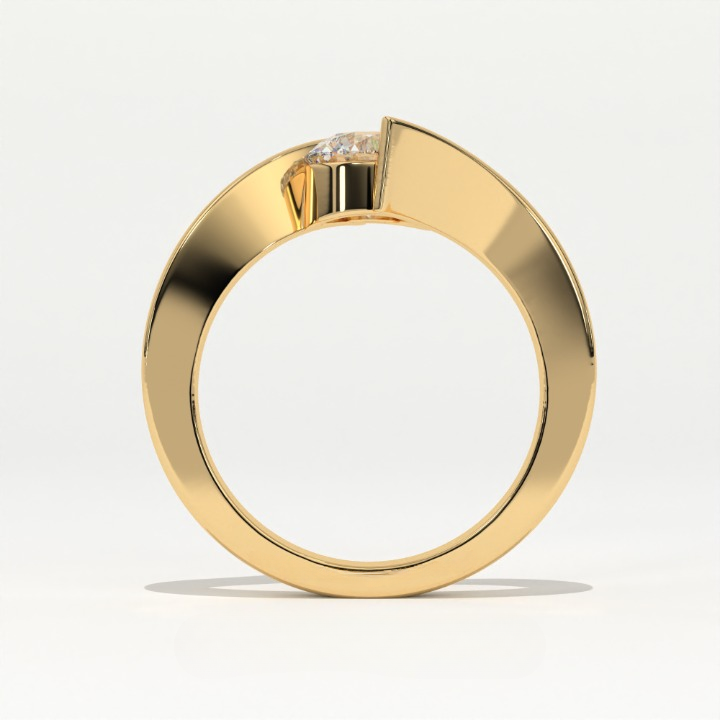 The Helix Architectural Solitiare Ring, The Vortex Clean Border Ring, Rose Gold Tension Set Engagement Ring