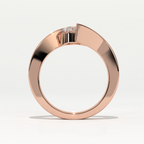 The Helix Architectural Solitiare Ring, The Vortex Clean Border Ring, Rose Gold Tension Set Engagement Ring