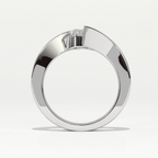 The Helix Architectural Solitiare Ring, The Vortex Clean Border Ring, Rose Gold Tension Set Engagement Ring