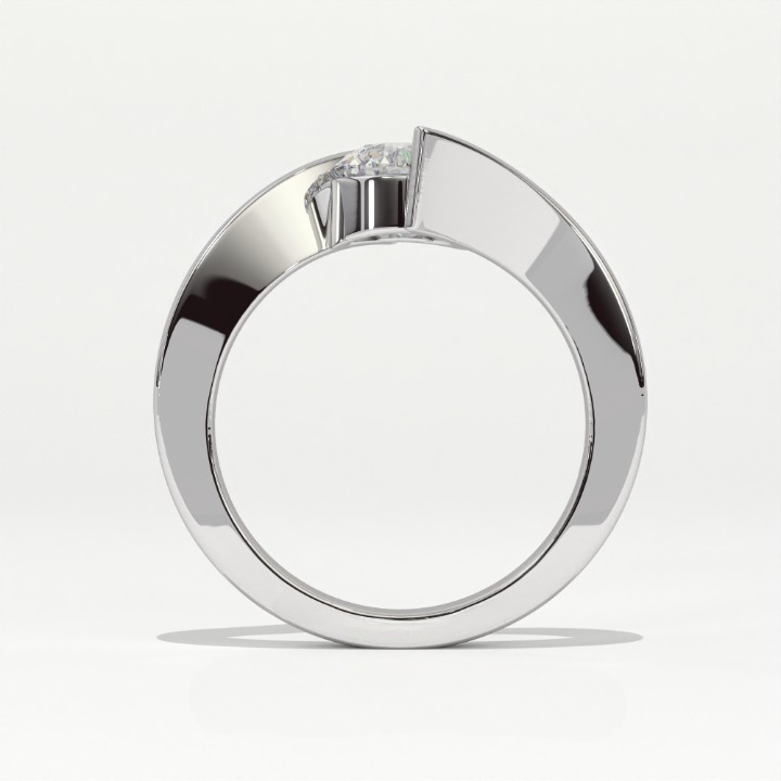 The Helix Architectural Solitiare Ring, The Vortex Clean Border Ring, Rose Gold Tension Set Engagement Ring