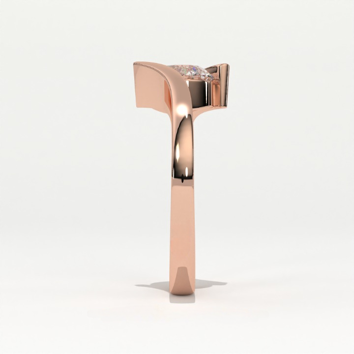 The Helix Architectural Solitiare Ring, The Vortex Clean Border Ring, Rose Gold Tension Set Engagement Ring