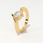 The Helix Architectural Solitiare Ring, The Vortex Clean Border Ring, Rose Gold Tension Set Engagement Ring