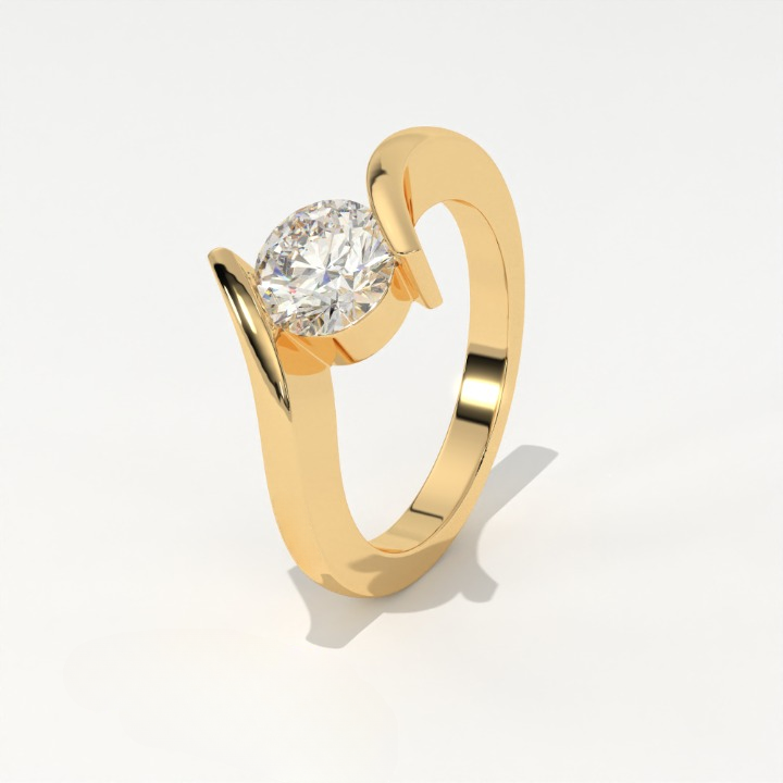 The Helix Architectural Solitiare Ring, The Vortex Clean Border Ring, Rose Gold Tension Set Engagement Ring