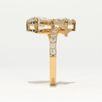 Aarinya Pear & Princess Cut Toi et Moi Ring, The Paradigm Asymmetric Dual Ring, Rose Gold Mixed-Cut Toi et Moi