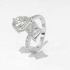 Aarinya Pear & Princess Cut Toi et Moi Ring, The Paradigm Asymmetric Dual Ring, Rose Gold Mixed-Cut Toi et Moi