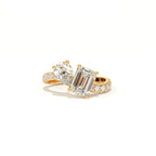 Aarinya Pear & Emerald-Cut Lab-Grown Diamond Toi et Moi Ring, The Vantage Silhouette Dual-Aura Bypass Statement Ring