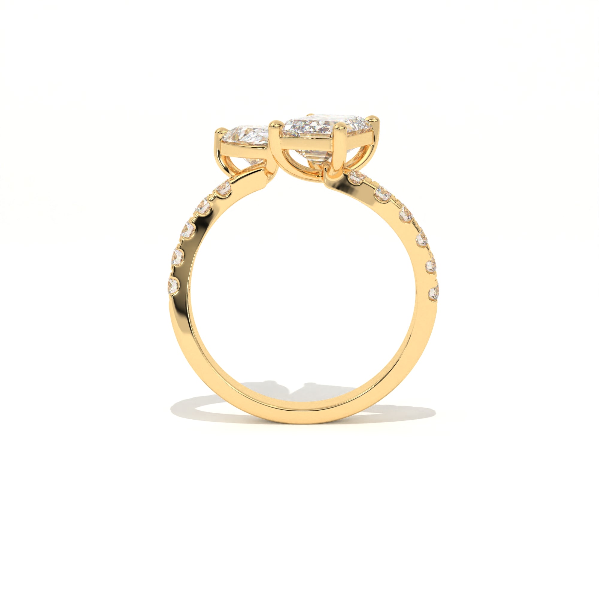 Aarinya Pear & Emerald-Cut Lab-Grown Diamond Toi et Moi Ring, The Vantage Silhouette Dual-Aura Bypass Statement Ring