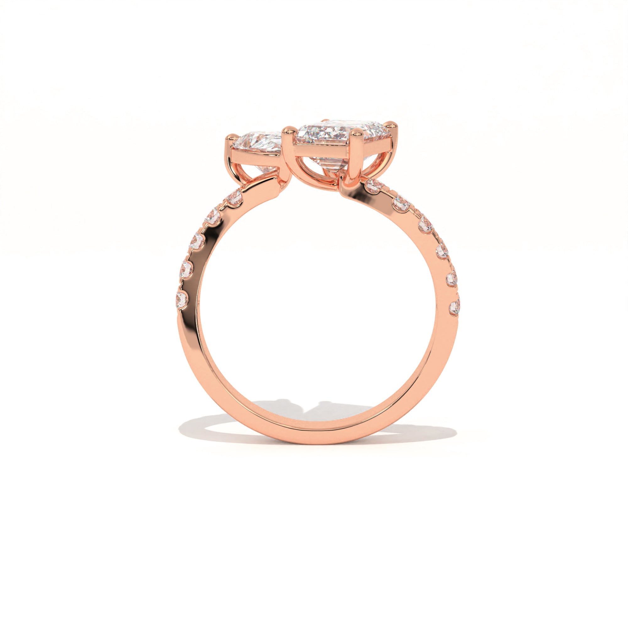 Aarinya Pear & Emerald-Cut Lab-Grown Diamond Toi et Moi Ring, The Vantage Silhouette Dual-Aura Bypass Statement Ring