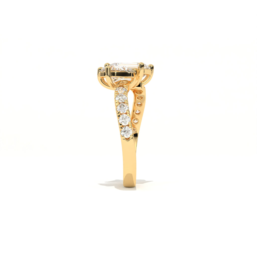 Aarinya Pear & Emerald-Cut Lab-Grown Diamond Toi et Moi Ring, The Vantage Silhouette Dual-Aura Bypass Statement Ring