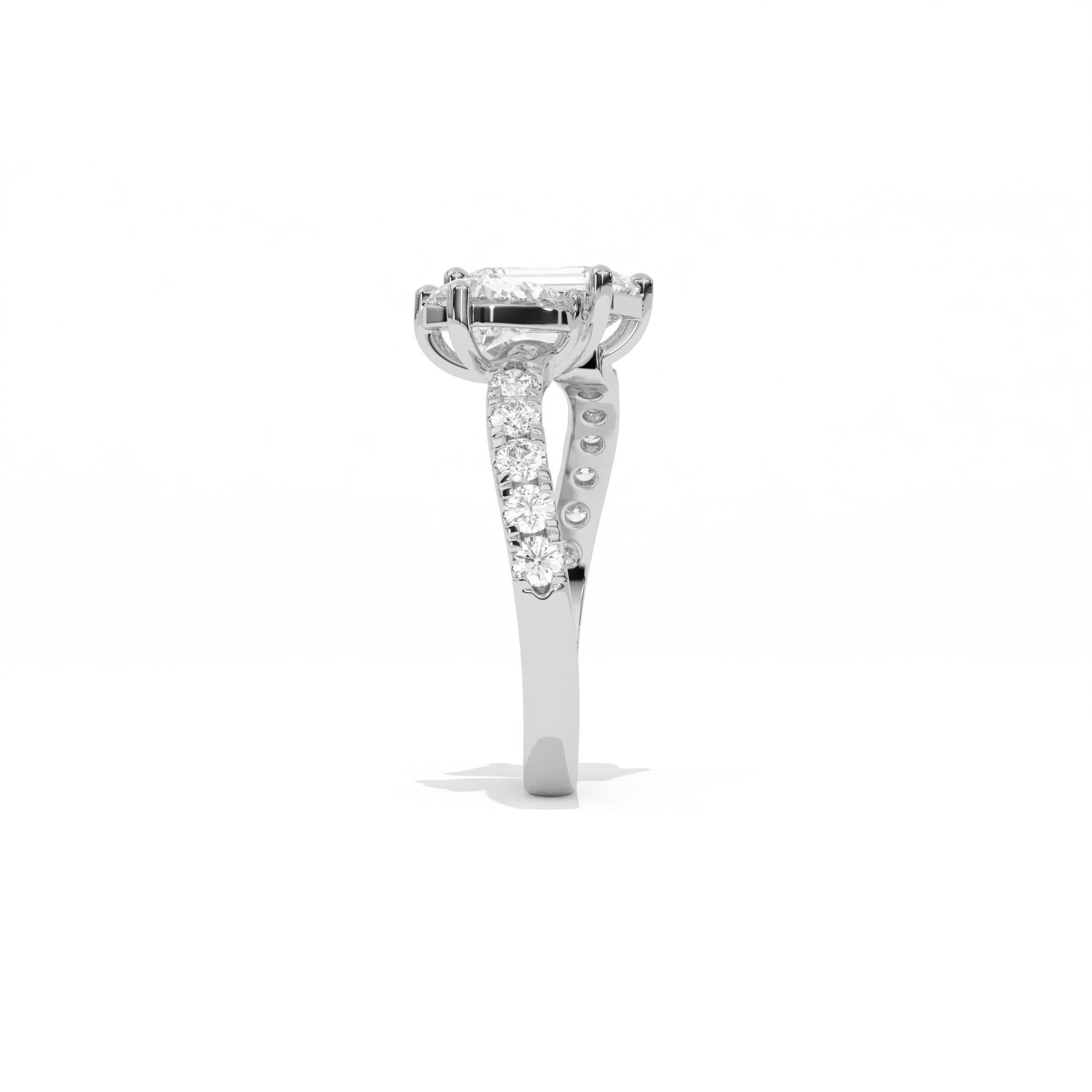 Aarinya Pear & Emerald-Cut Lab-Grown Diamond Toi et Moi Ring, The Vantage Silhouette Dual-Aura Bypass Statement Ring