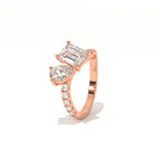 Aarinya Pear & Emerald-Cut Lab-Grown Diamond Toi et Moi Ring, The Vantage Silhouette Dual-Aura Bypass Statement Ring
