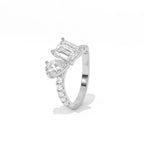 Aarinya Pear & Emerald-Cut Lab-Grown Diamond Toi et Moi Ring, The Vantage Silhouette Dual-Aura Bypass Statement Ring