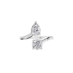 Aarinya Duo-Stone Pear and Round Diamond Toi et Moi Ring, The Duo Pear & Round Toi et Moi Ring