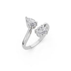 Aarinya Duo-Stone Pear and Round Diamond Toi et Moi Ring, The Duo Pear & Round Toi et Moi Ring