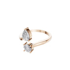 Aarinya Duo-Stone Pear and Round Diamond Toi et Moi Ring, The Duo Pear & Round Toi et Moi Ring