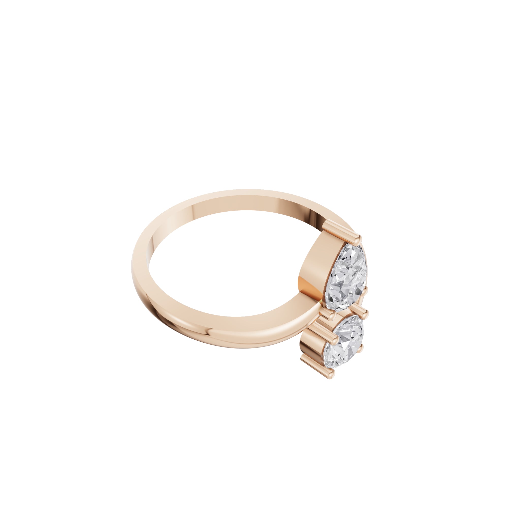 Aarinya Duo-Stone Pear and Round Diamond Toi et Moi Ring, The Duo Pear & Round Toi et Moi Ring