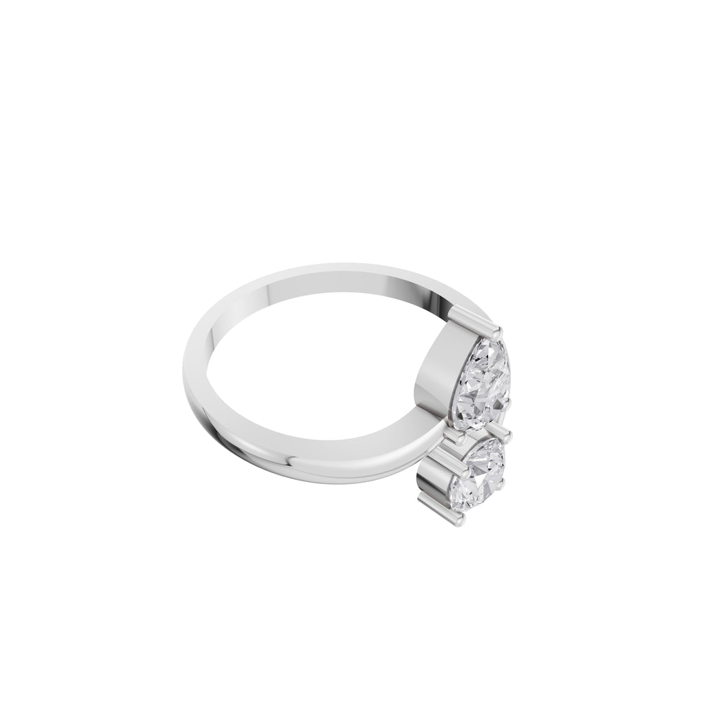 Aarinya Duo-Stone Pear and Round Diamond Toi et Moi Ring, The Duo Pear & Round Toi et Moi Ring