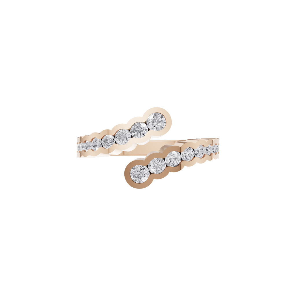 Aarinya Open-Wrap Scalloped Diamond Toi et Moi Ring, The Solstice Continuum Floating Diamond Ring