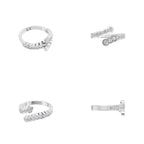 Aarinya Open-Wrap Scalloped Diamond Toi et Moi Ring, The Solstice Continuum Floating Diamond Ring