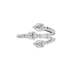 Aarinya Spiral Trio Pear Diamond Statement Ring