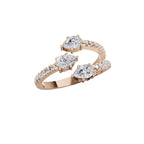 Aarinya Spiral Trio Pear Diamond Statement Ring
