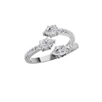 Aarinya Spiral Trio Pear Diamond Statement Ring