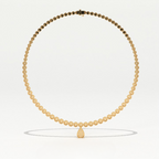 Aarinya Diamond Halo Tennis Necklace with Pear Pendant Drop