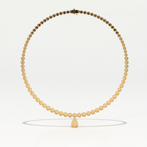 Aarinya Diamond Halo Tennis Necklace with Pear Pendant Drop