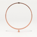 Aarinya Diamond Halo Tennis Necklace with Pear Pendant Drop