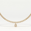 Aarinya Diamond Halo Tennis Necklace with Pear Pendant Drop