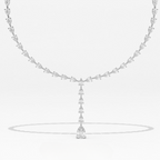 Aarinya Pear-Cut Lab-Grown Diamond Y-Drop Tennis Necklace, The Centurion Cascade Teardrop Lariat Necklace
