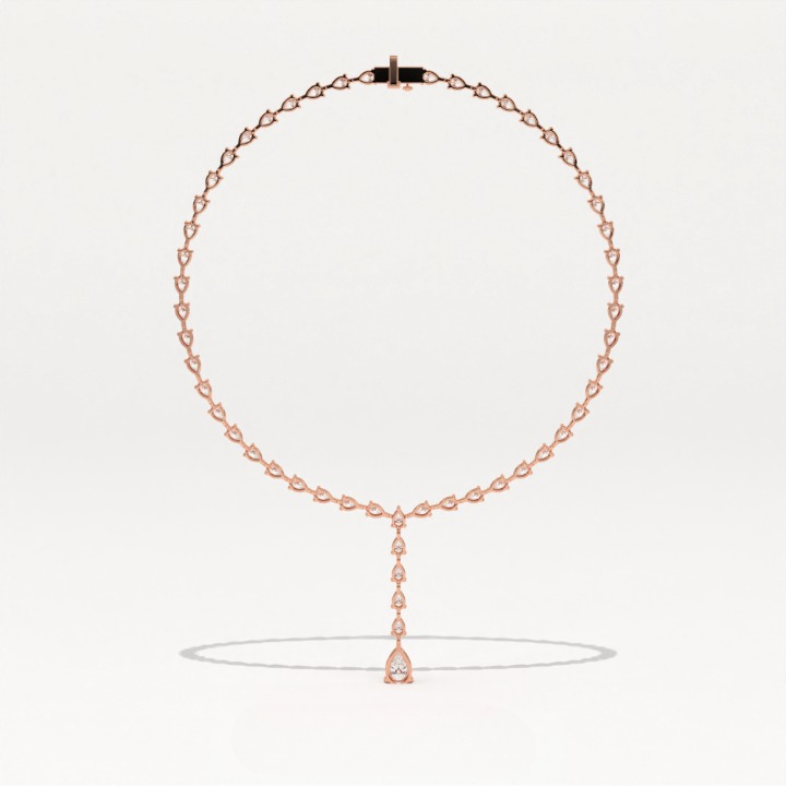 Aarinya Pear-Cut Lab-Grown Diamond Y-Drop Tennis Necklace, The Centurion Cascade Teardrop Lariat Necklace