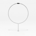 Aarinya Pear-Cut Lab-Grown Diamond Y-Drop Tennis Necklace, The Centurion Cascade Teardrop Lariat Necklace
