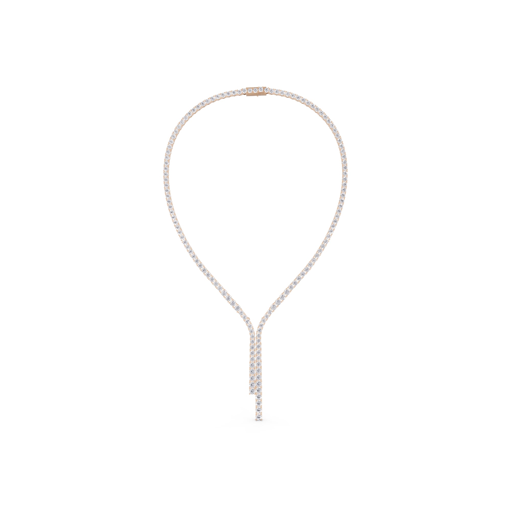 Aarinya Asymmetric Drop Diamond Tennis Necklace, The Prism Y-Silhouette Diamond Necklace