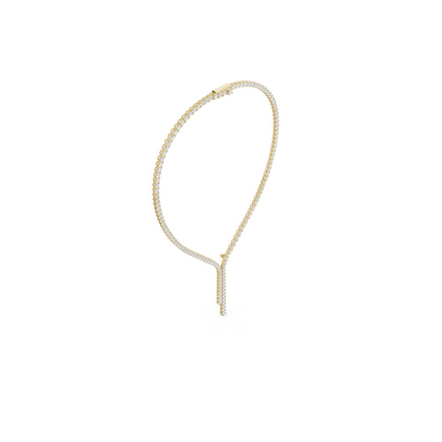 Aarinya Asymmetric Drop Diamond Tennis Necklace