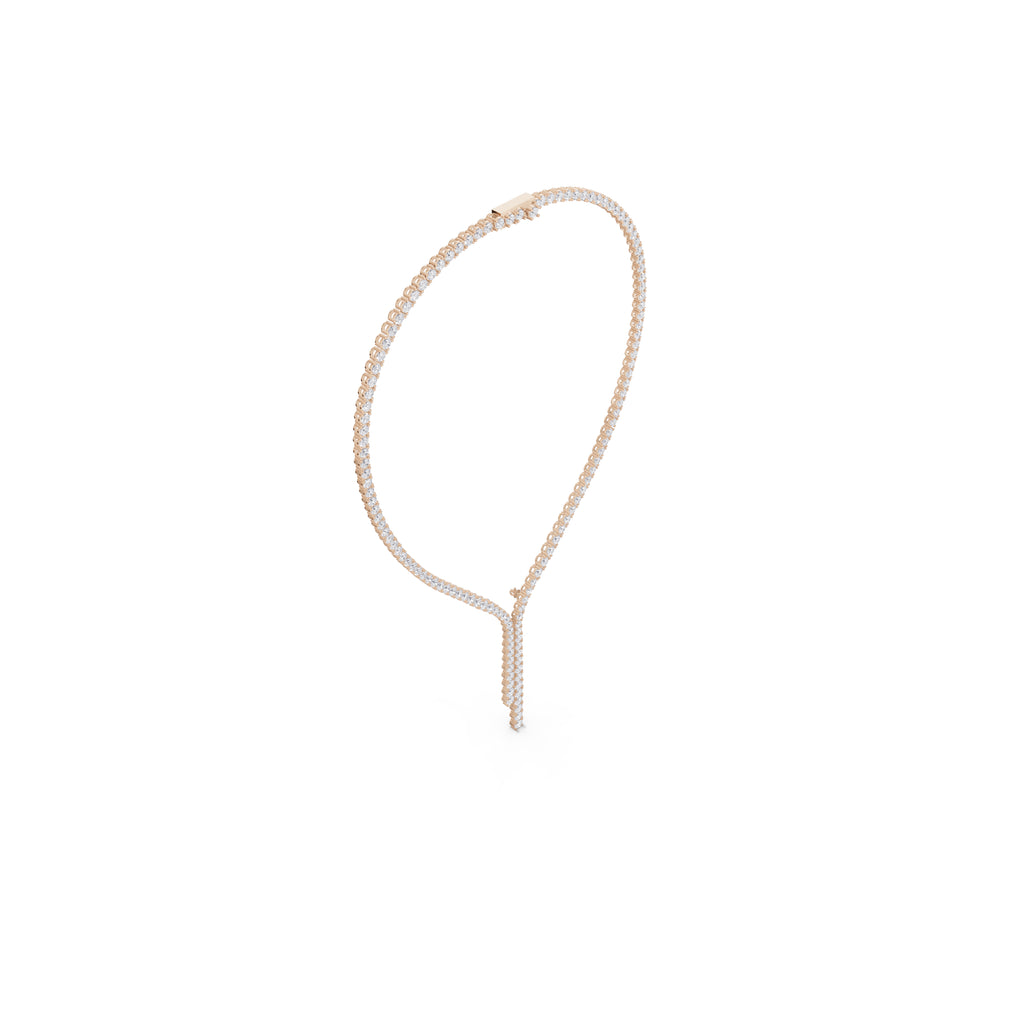 Aarinya Asymmetric Drop Diamond Tennis Necklace, The Prism Y-Silhouette Diamond Necklace