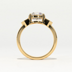 Aarinya Geometric Three-Stone Diamond Ring, The Deco Arrow Three-Stone Solitaire, The Eternal Timeline Chevron Ring, Rose Gold Chevron 3-Stone Ring