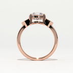 Aarinya Geometric Three-Stone Diamond Ring, The Deco Arrow Three-Stone Solitaire, The Eternal Timeline Chevron Ring, Rose Gold Chevron 3-Stone Ring
